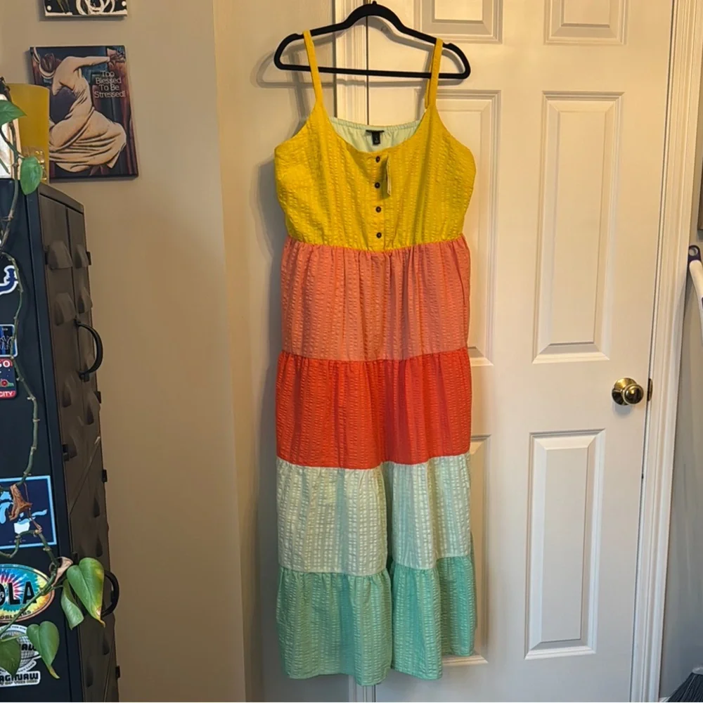 Torrid Maxi Challis Tiered Dress  Size 1 - Picture 5 of 9